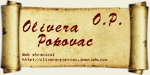 Olivera Popovac vizit kartica